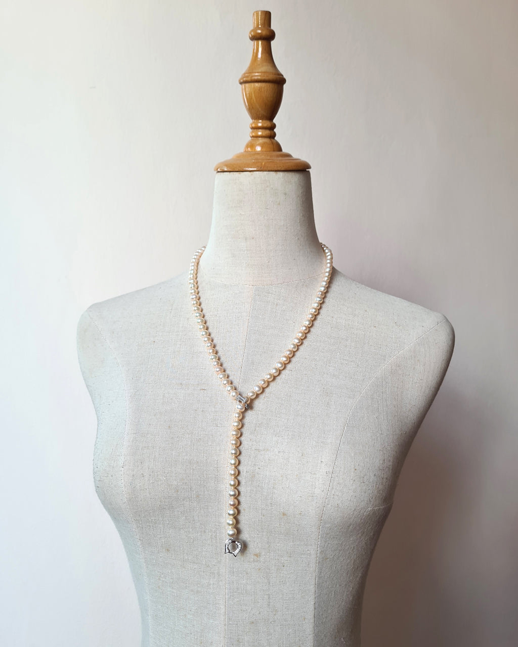 Metallic Pinkish Gold Pearl Long Strand Necklace - 27 inch Classic Knotted Pearl Jewelry