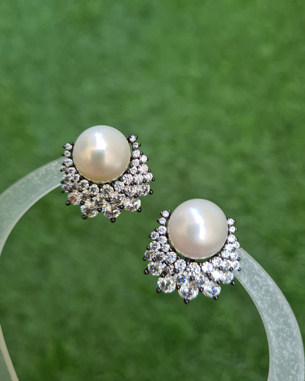 Freshwater Pearl Earrings - Cluster Latch Back Earrings