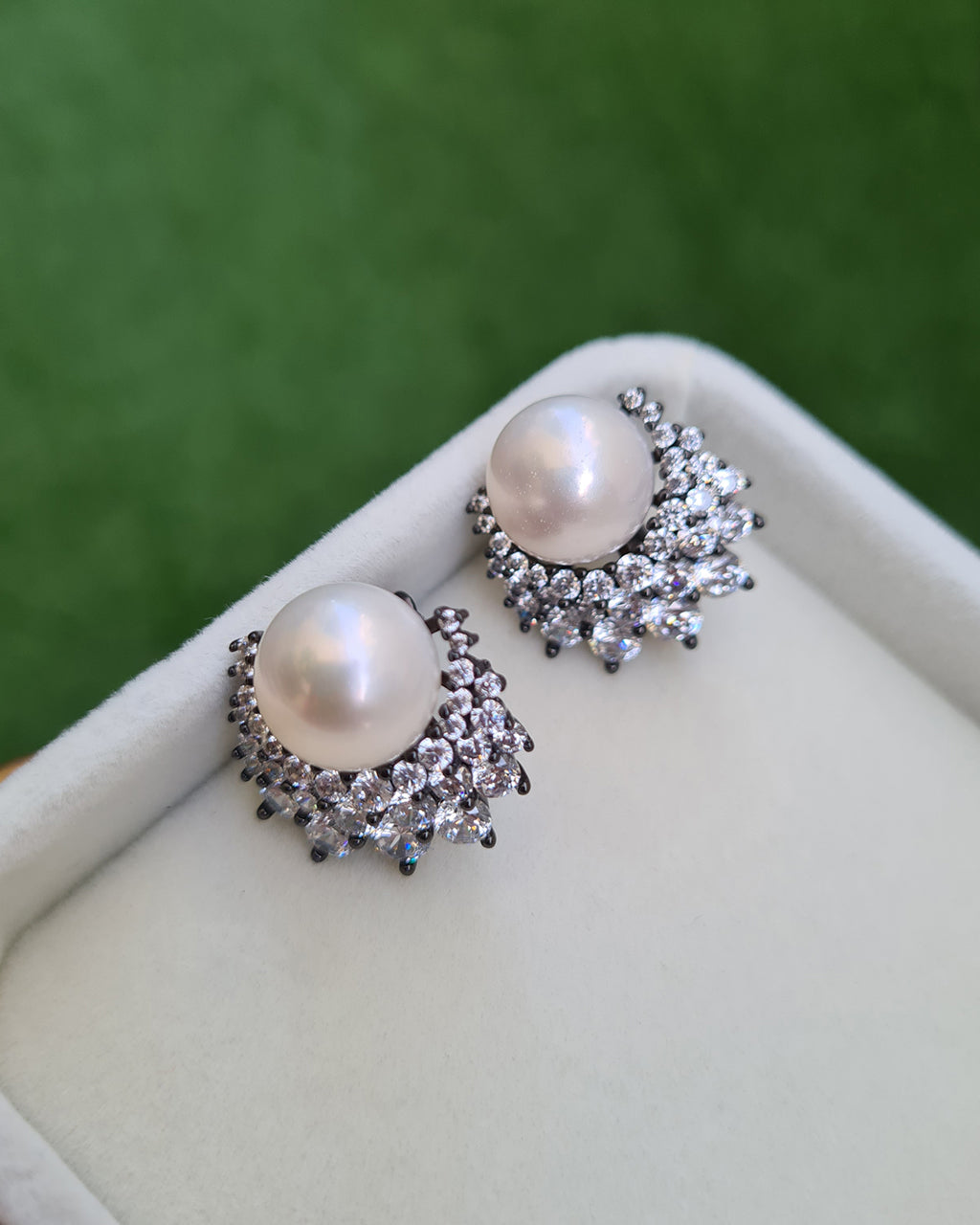 Freshwater Pearl Earrings - Cluster Latch Back Earrings