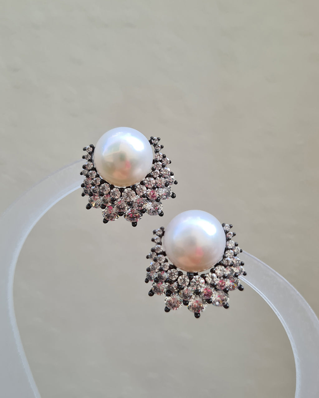 Freshwater Pearl Earrings - Cluster Latch Back Earrings