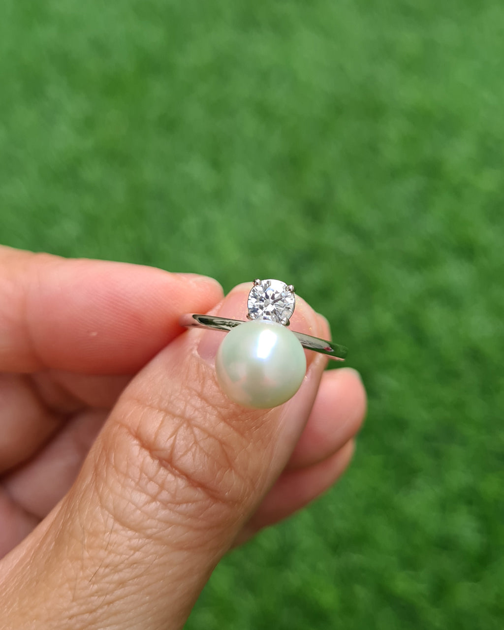 Freshwater White Pearl Ring | Princess Timeless Elegant Pearl Cocktail Ring