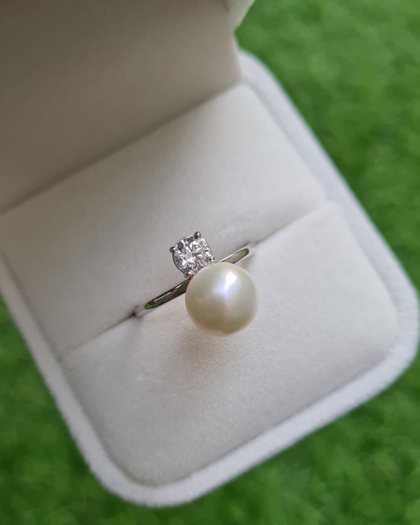 Buy Ornate Jewels White Pearl Ring Online