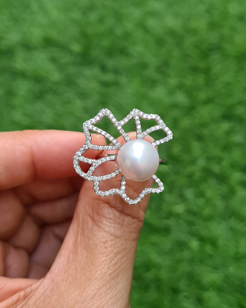 925 Sterling Silver White Pearl Ring