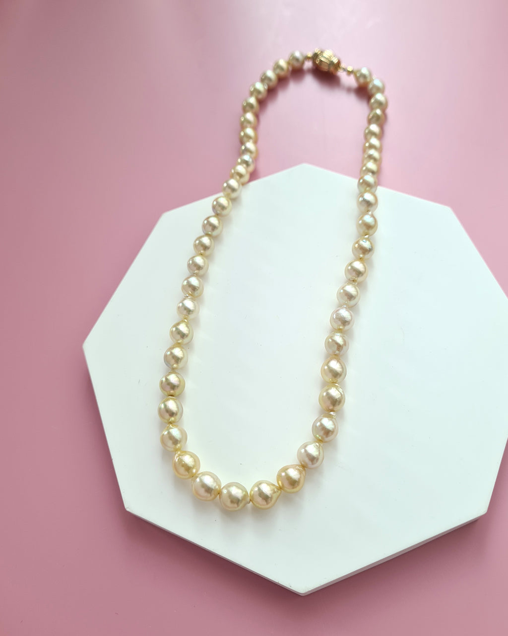 Gold Akoya Pearl Strand Necklace, Handmade Timeless Pearl Jewelry in Singapore