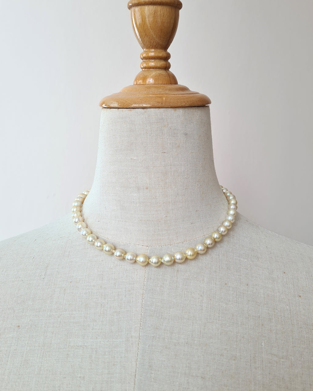 Gold Akoya Pearl Strand Necklace, Handmade Timeless Pearl Jewelry in Singapore