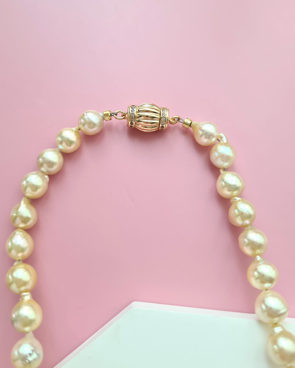 Gold Akoya Pearl Strand Necklace, Handmade Timeless Pearl Jewelry in Singapore