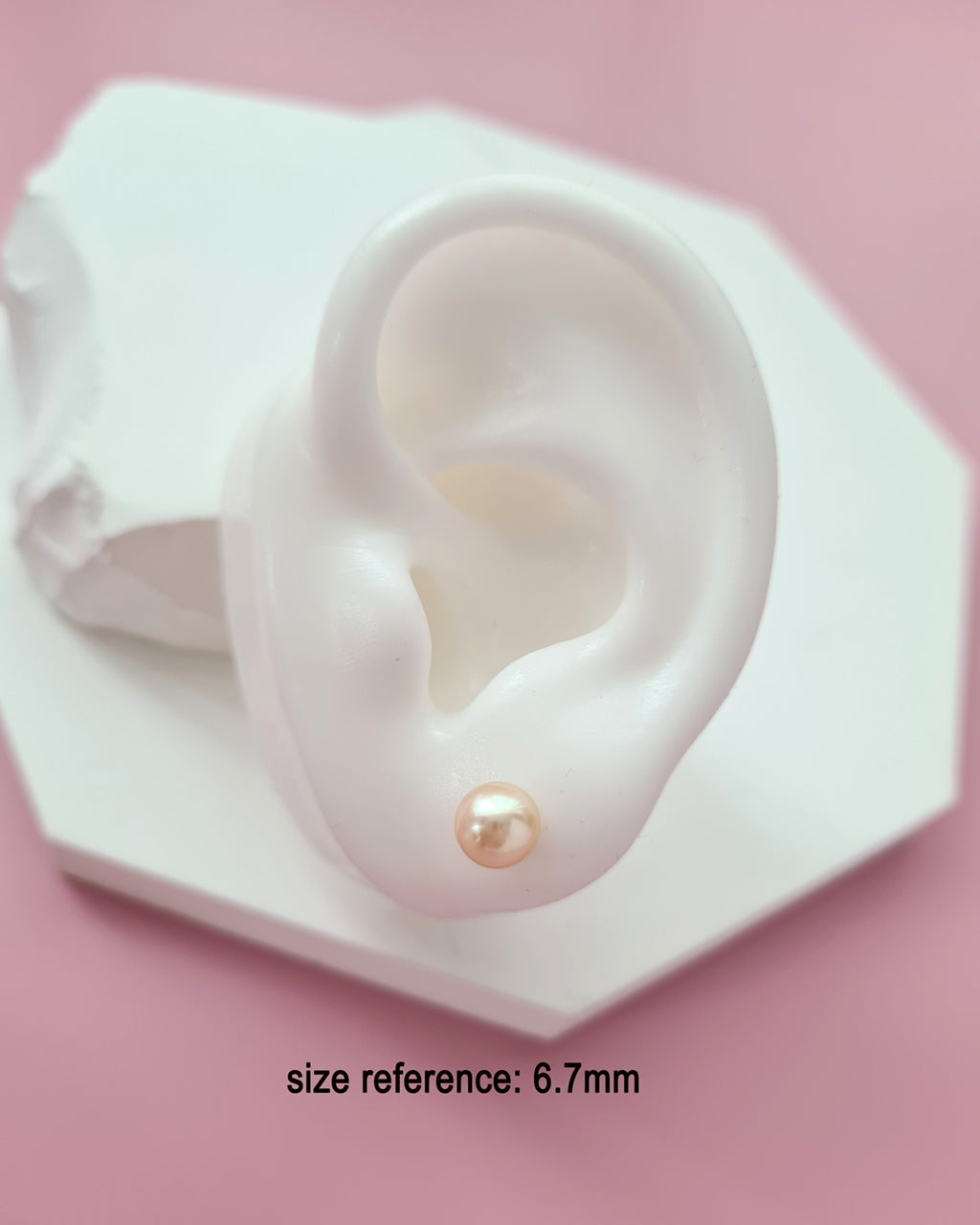 6.7mm Natural Queen Gold Akoya Sea Pearl 18K Gold Stud Earrings, 6.5mm - 7mm Pearl Jewery