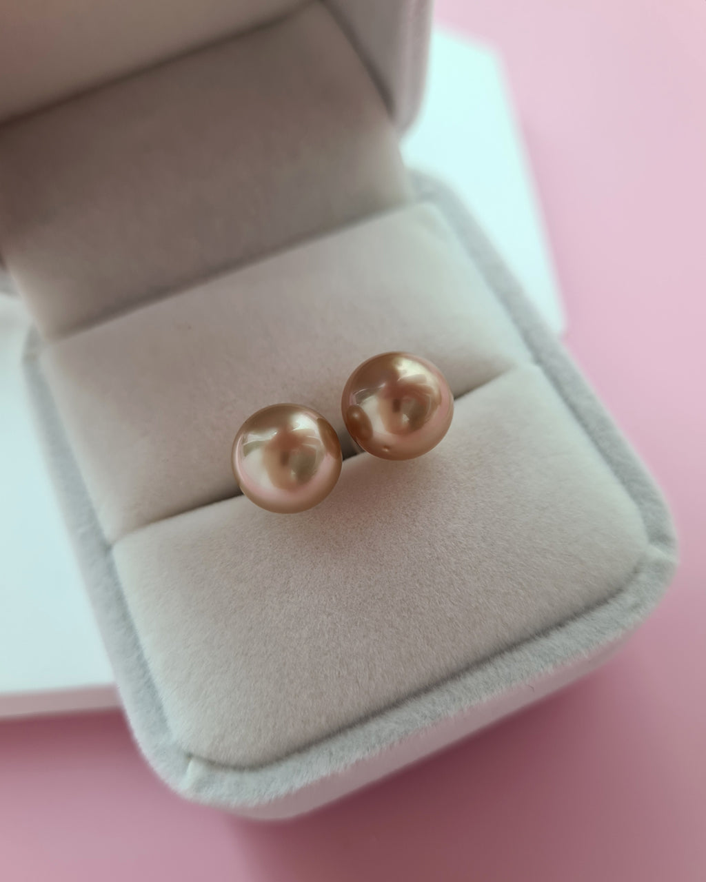 9.3mm Golden South Sea Pearl 18K Gold Stud Earrings