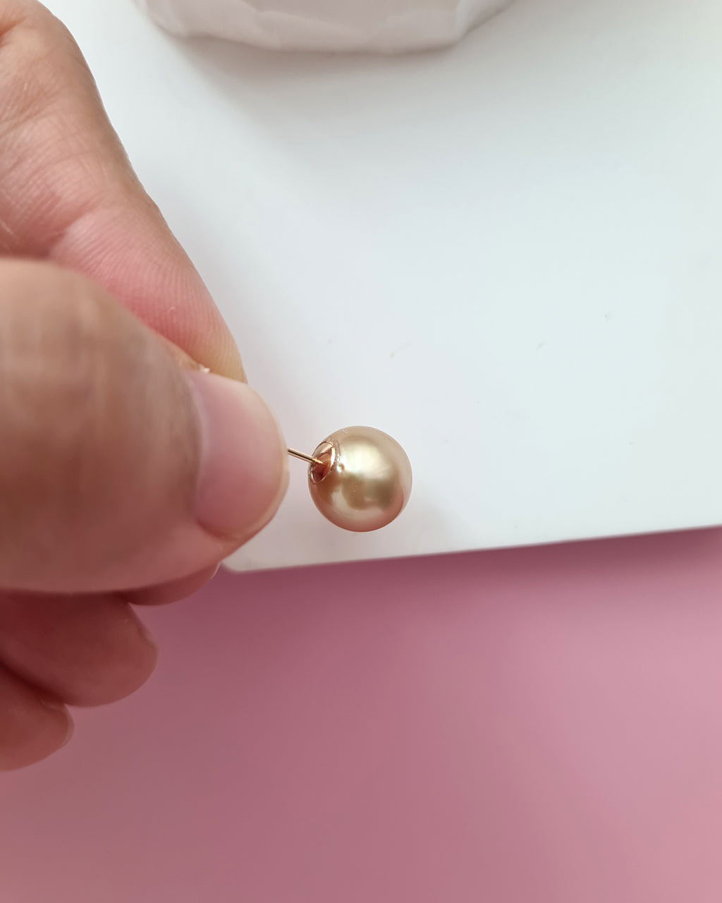 9.3mm Golden South Sea Pearl 18K Gold Stud Earrings
