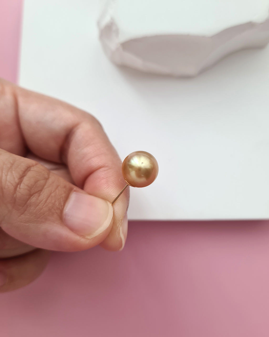 9.3mm Golden South Sea Pearl 18K Gold Stud Earrings