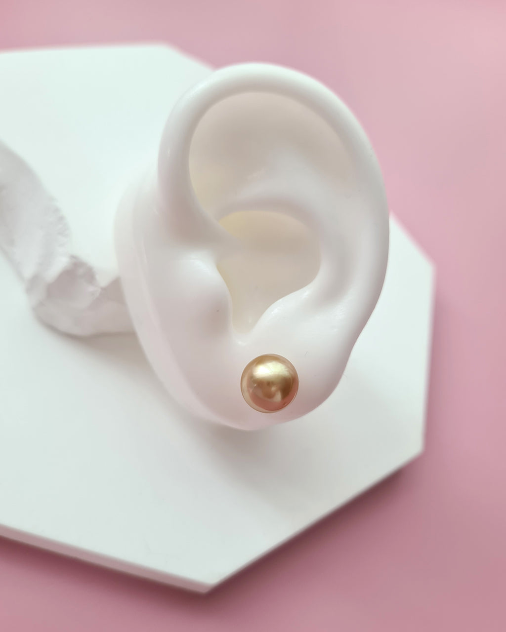 9.3mm Golden South Sea Pearl 18K Gold Stud Earrings