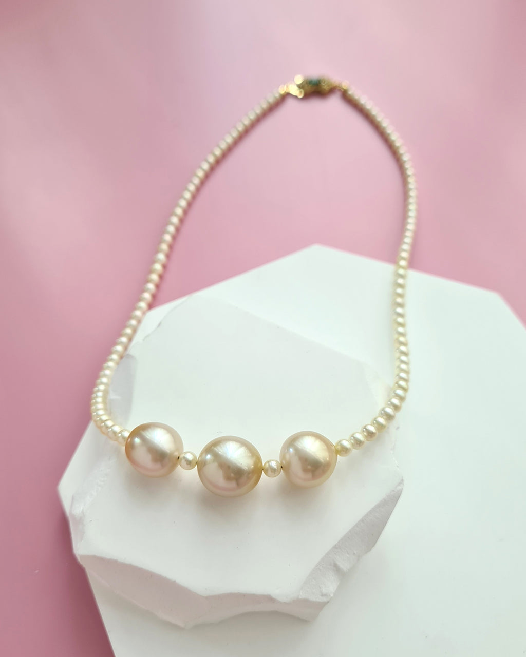 Gold South Sea Pearl and Baby Gold Akoya Pearl Strand Necklace
