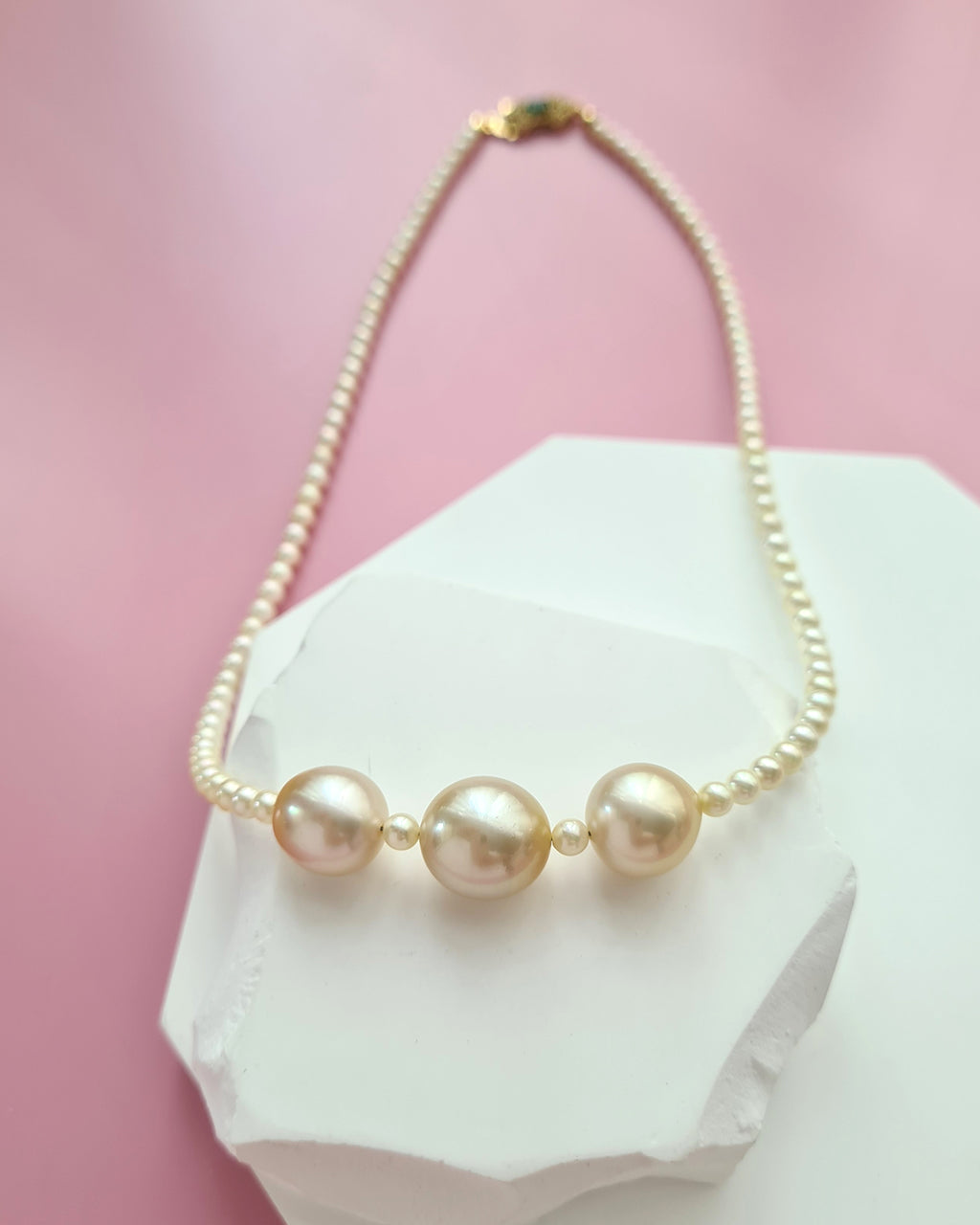 Gold South Sea Pearl and Baby Gold Akoya Pearl Strand Necklace