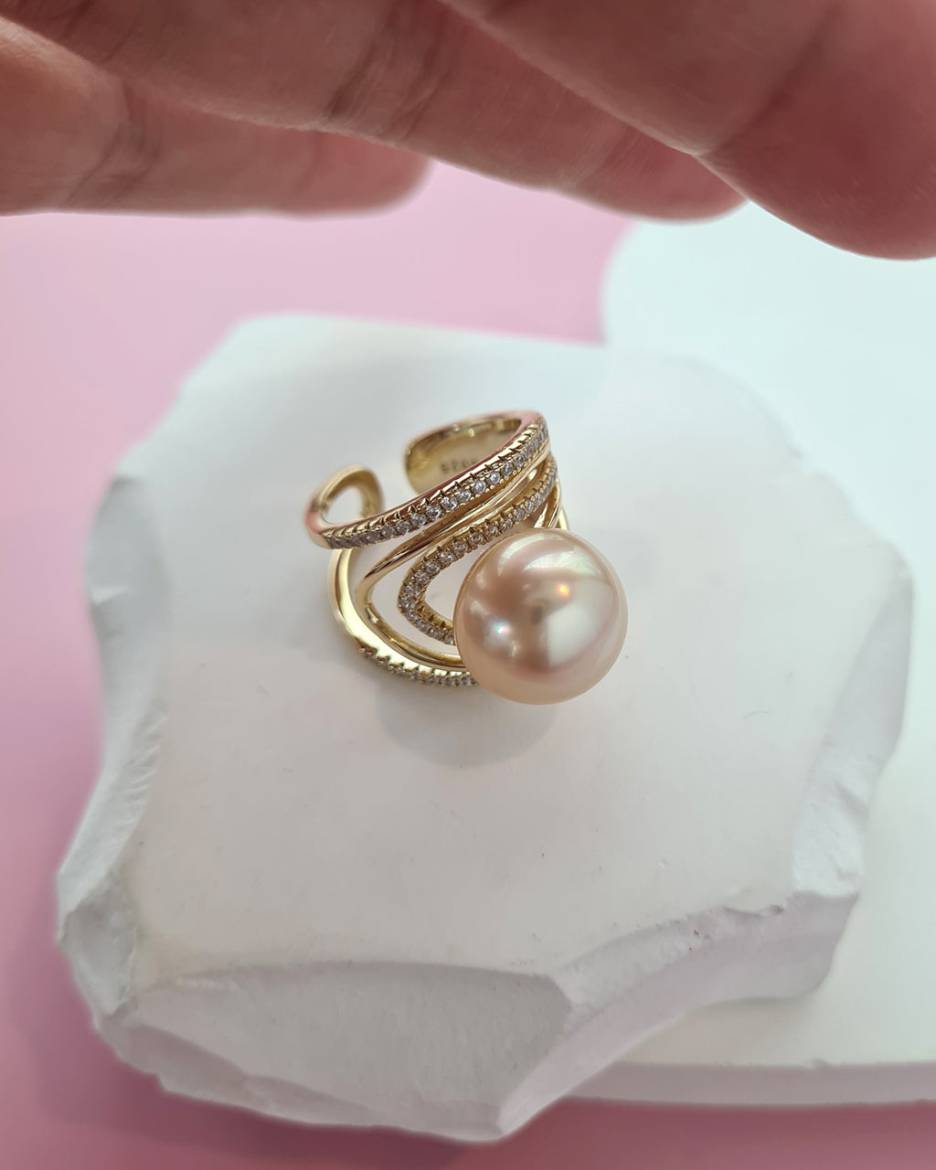 Gold South Sea Pearl Ring - 12.7mm, Handmade Pearl Jewelry in Singapore