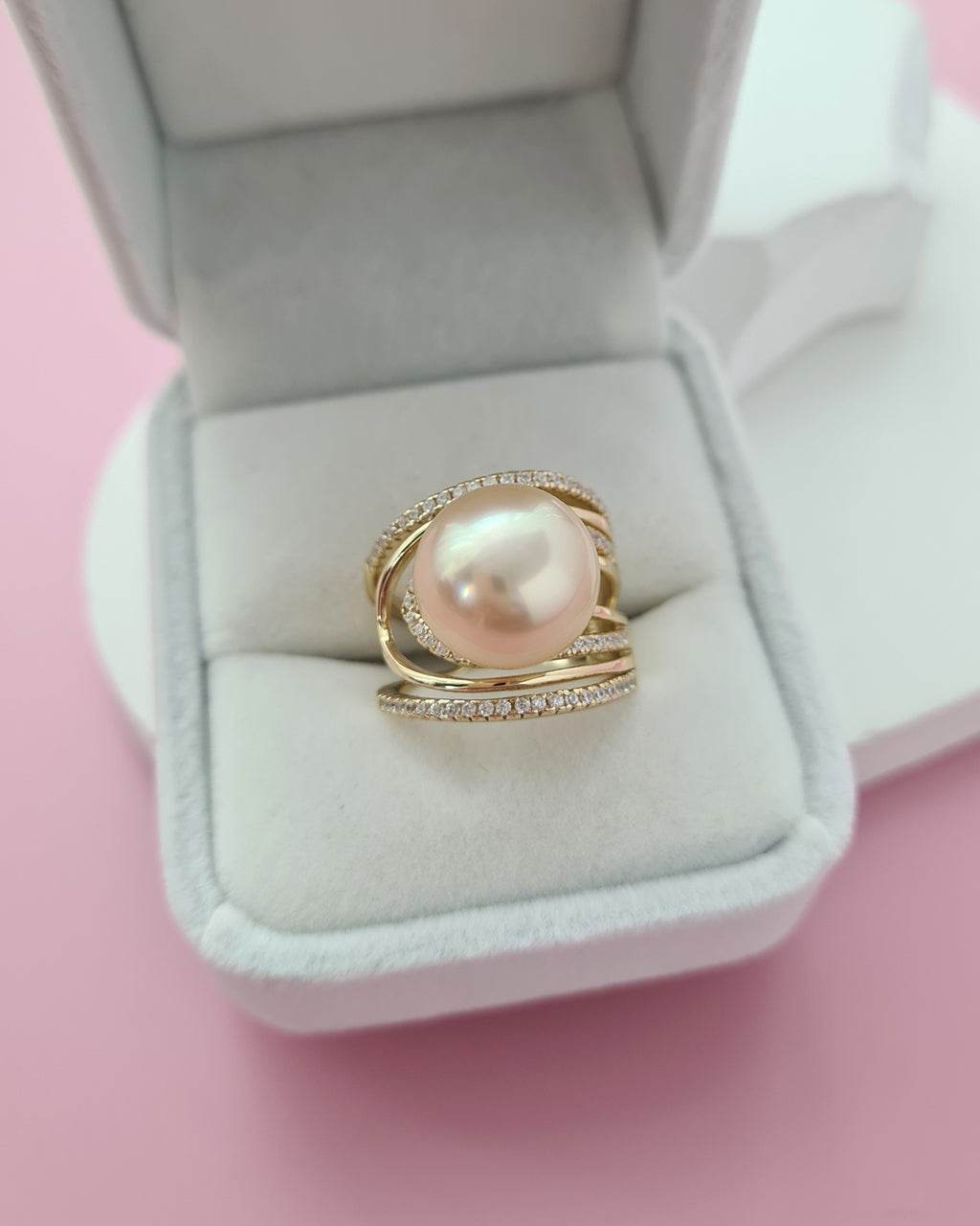 Gold South Sea Pearl Ring - 12.7mm, Handmade Pearl Jewelry in Singapore