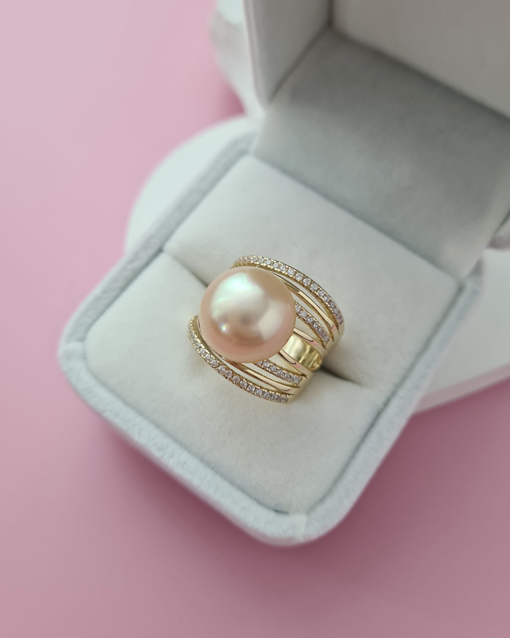 Gold South Sea Pearl Ring - 12.7mm, Handmade Pearl Jewelry in Singapore