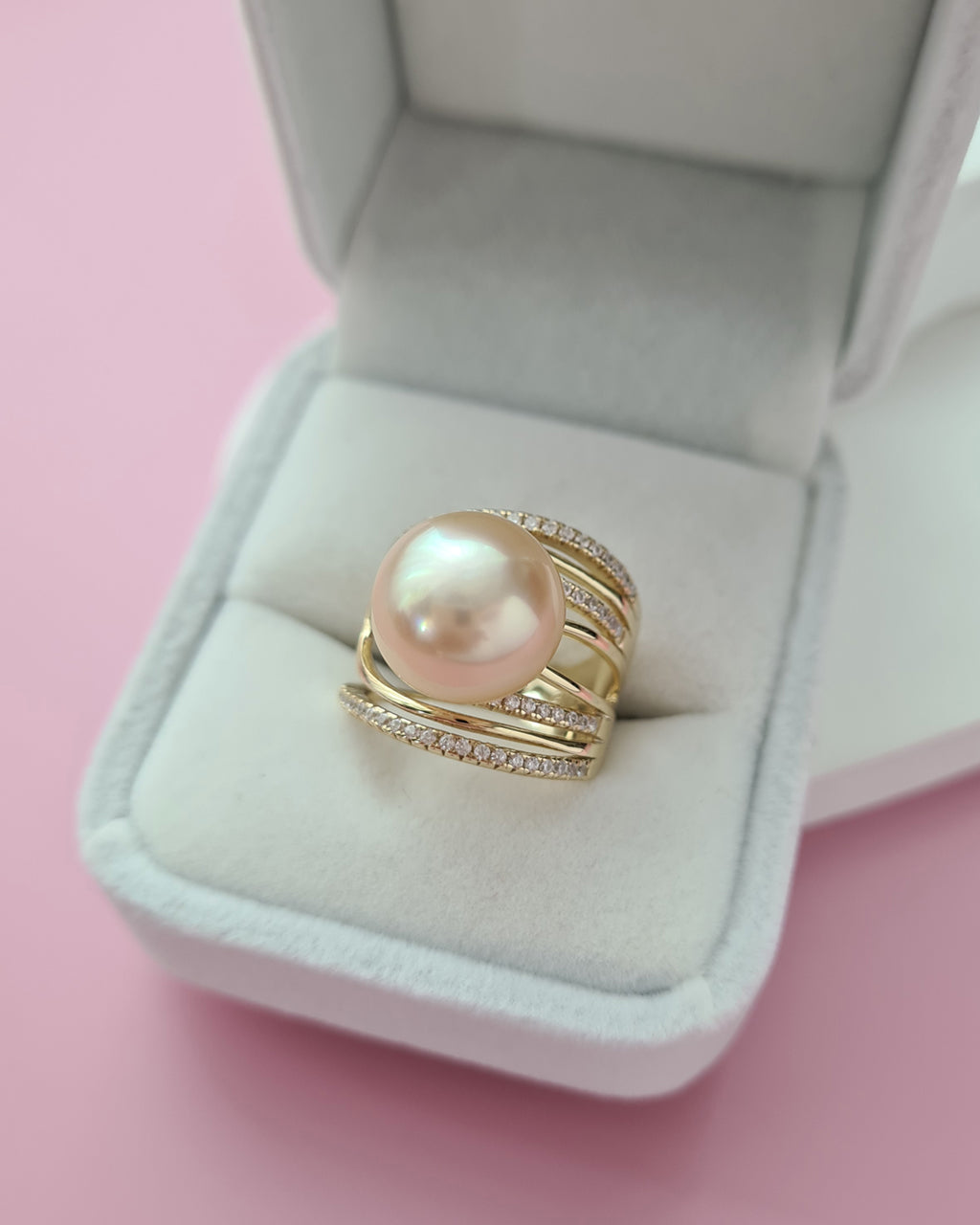 Gold South Sea Pearl Ring - 12.7mm, Handmade Pearl Jewelry in Singapore