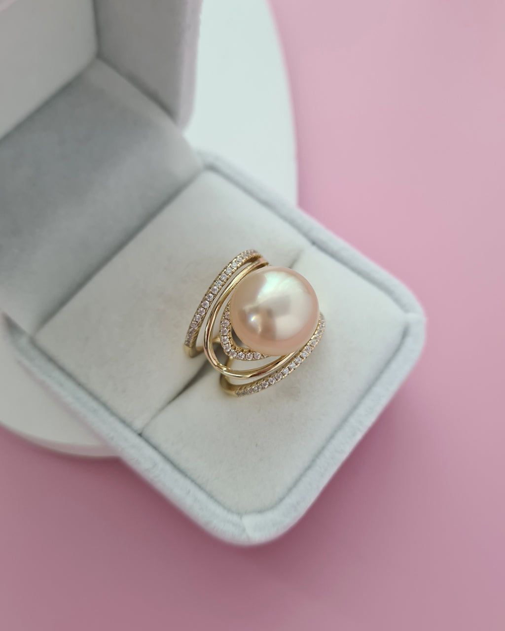 Gold South Sea Pearl Ring - 12.7mm, Handmade Pearl Jewelry in Singapore