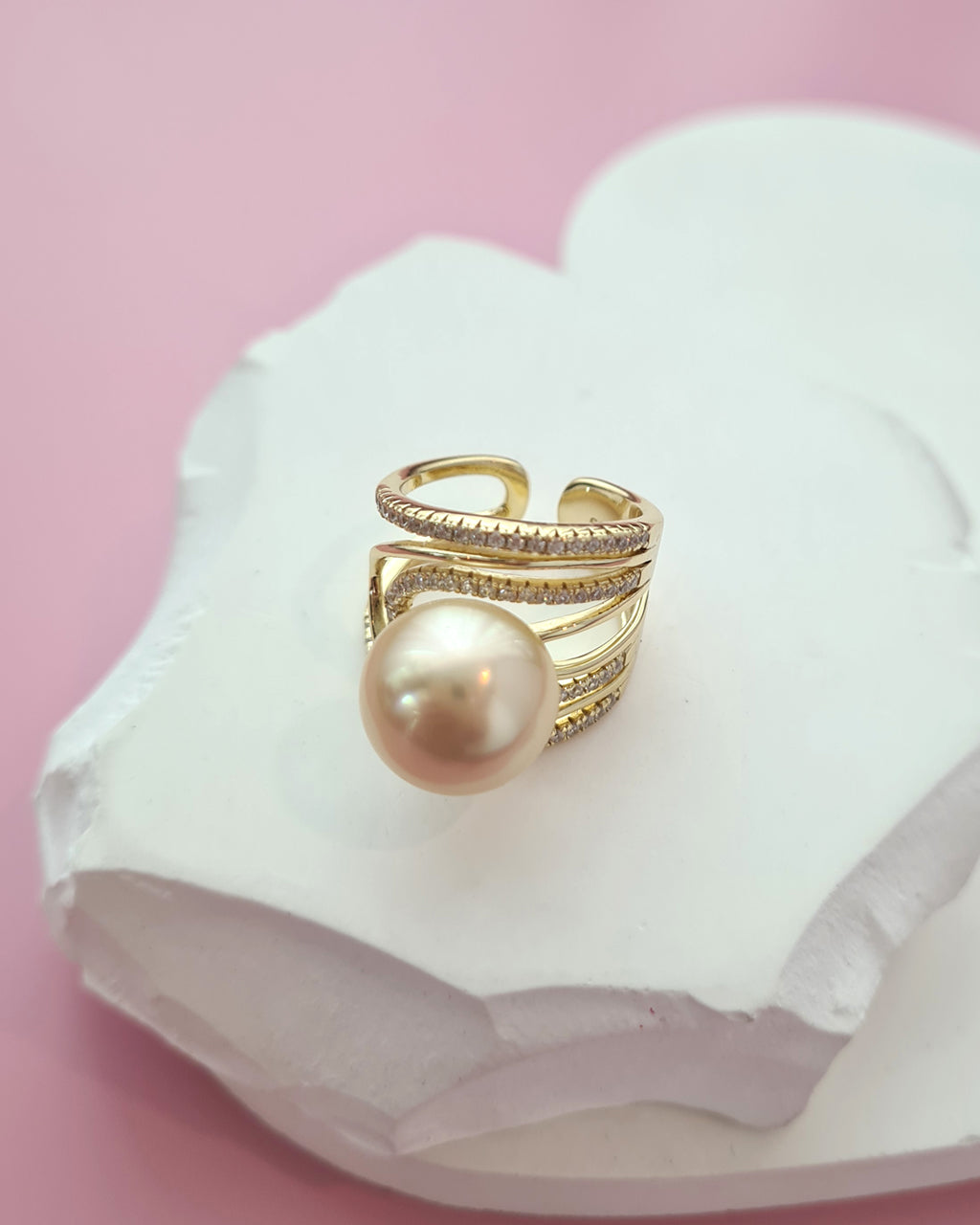 Gold South Sea Pearl Ring - 12.7mm, Handmade Pearl Jewelry in Singapore