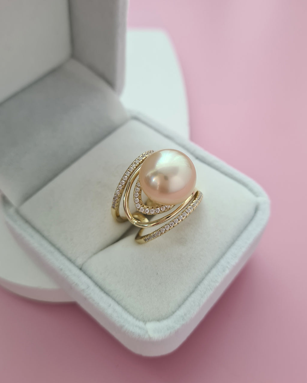 Gold South Sea Pearl Ring - 12.7mm, Handmade Pearl Jewelry in Singapore