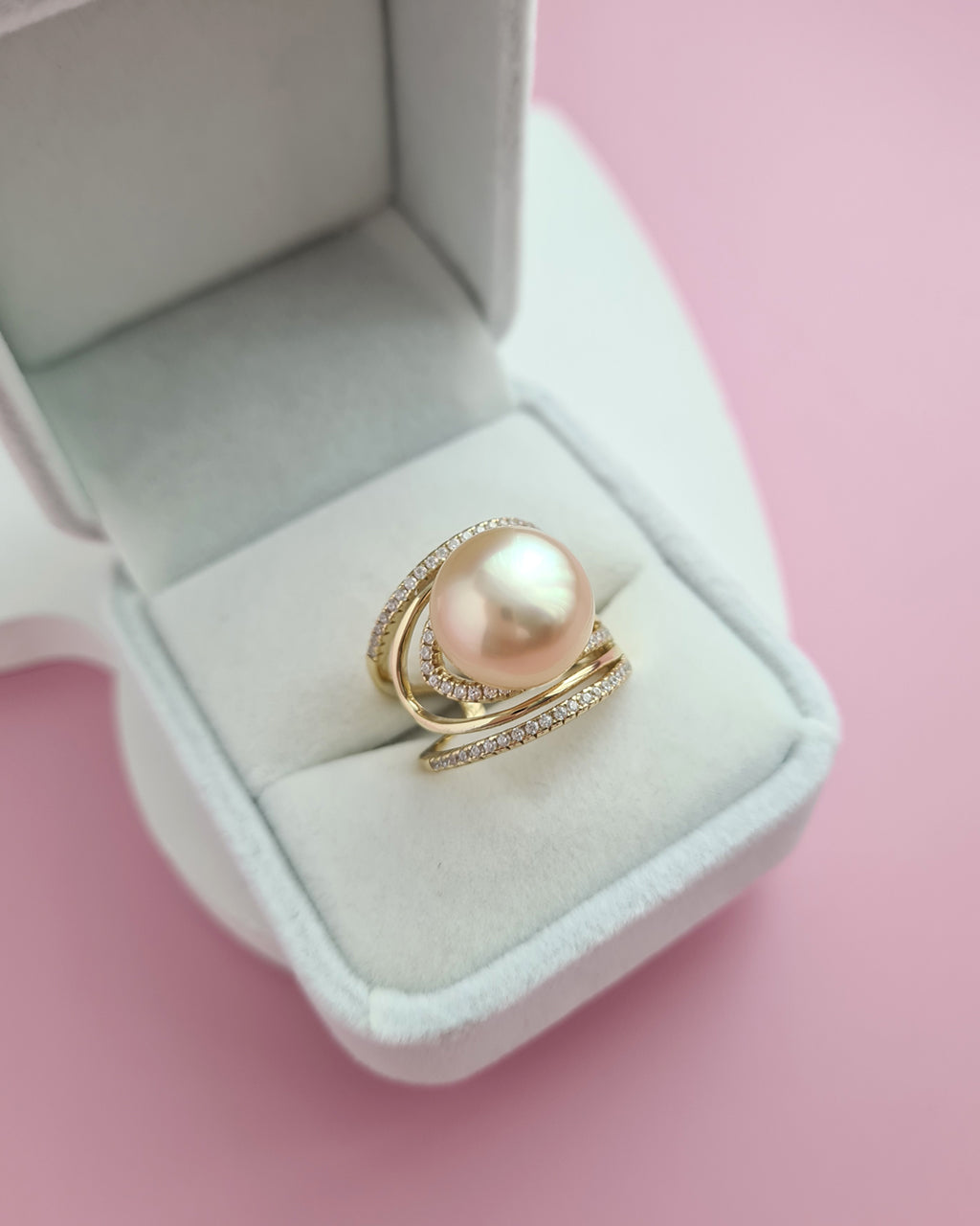 Gold South Sea Pearl Ring - 12.7mm, Handmade Pearl Jewelry in Singapore
