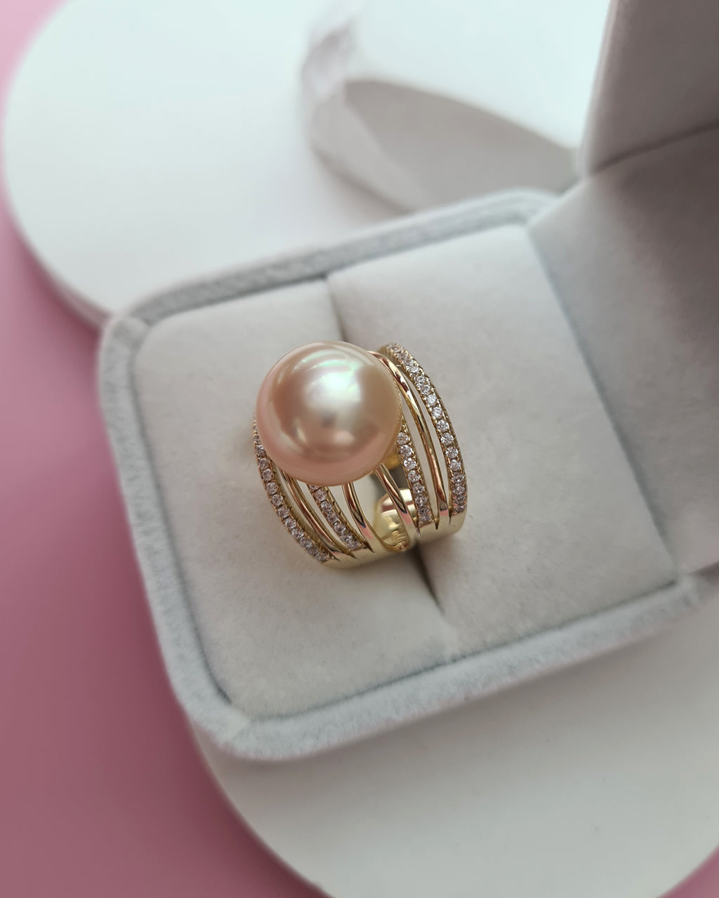 Gold South Sea Pearl Ring - 12.7mm, Handmade Pearl Jewelry in Singapore