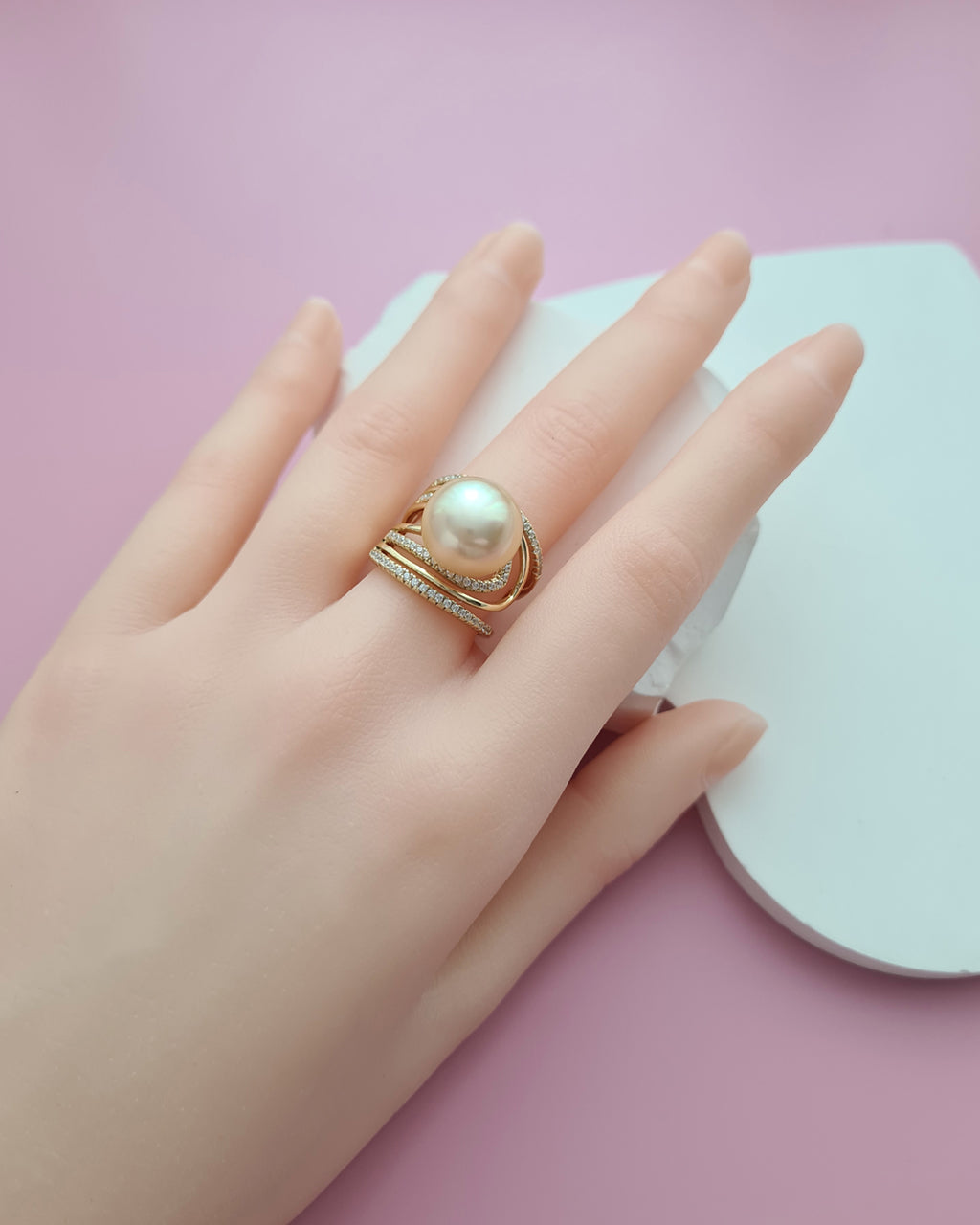 Gold South Sea Pearl Ring - 12.7mm, Handmade Pearl Jewelry in Singapore