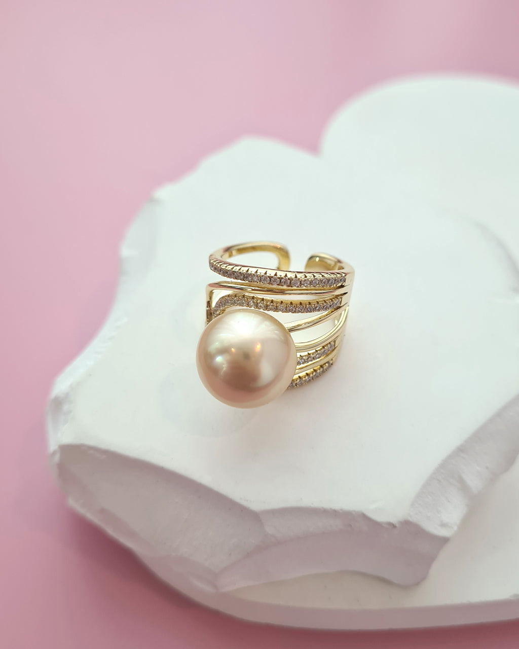 Gold South Sea Pearl Ring - 12.7mm, Handmade Pearl Jewelry in Singapore