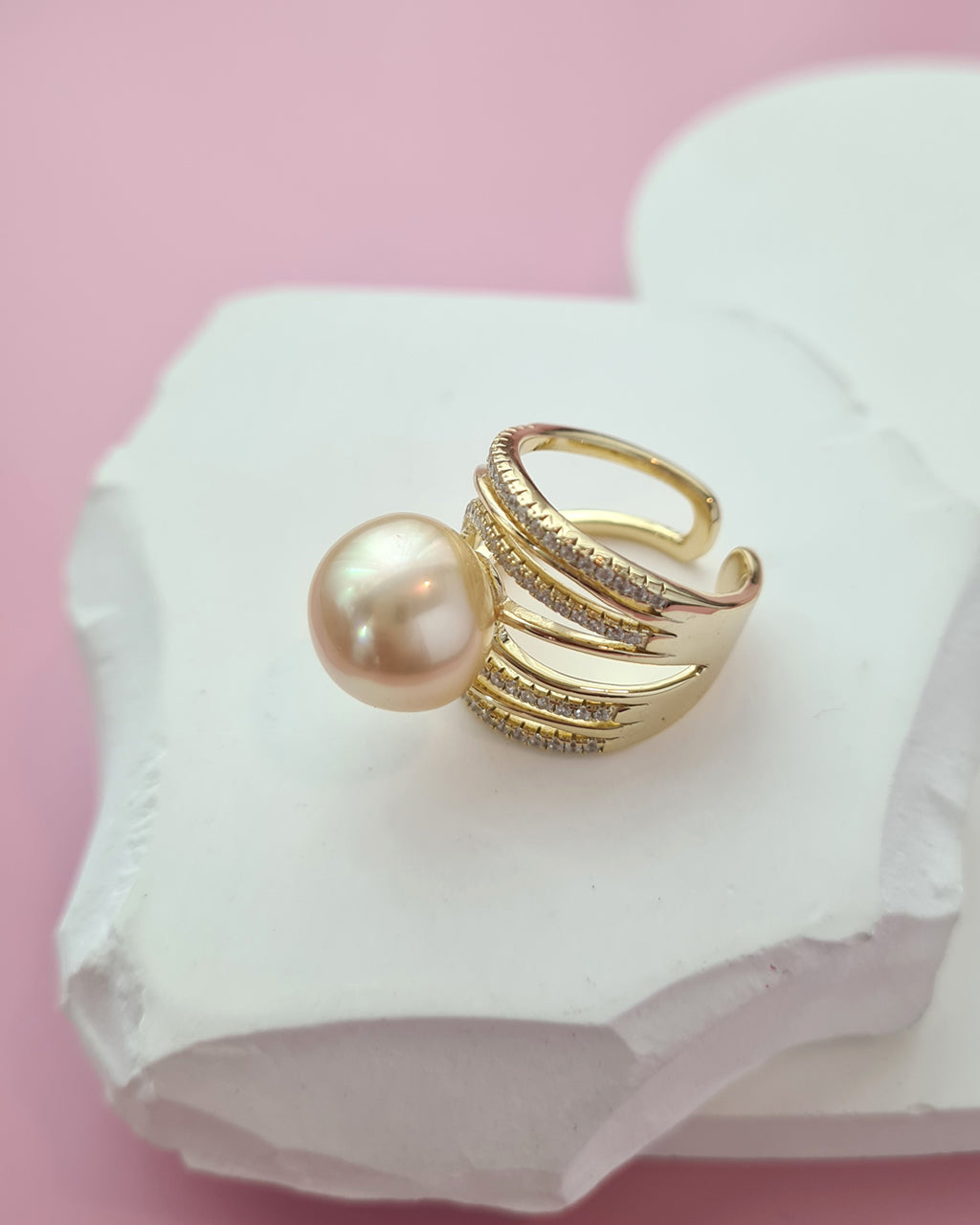 Gold South Sea Pearl Ring - 12.7mm, Handmade Pearl Jewelry in Singapore
