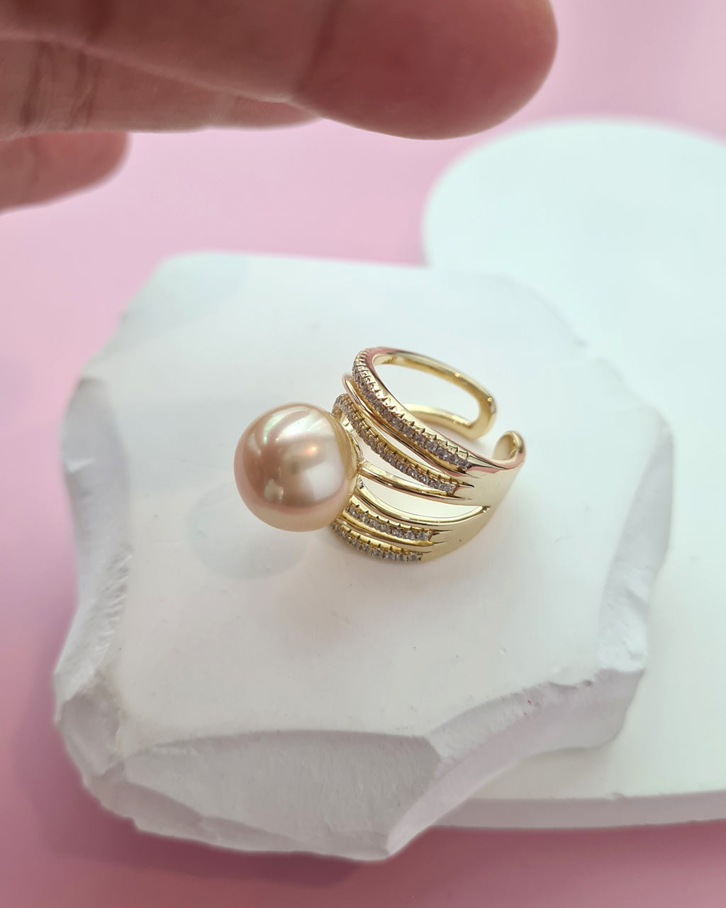 Gold South Sea Pearl Ring - 12.7mm, Handmade Pearl Jewelry in Singapore