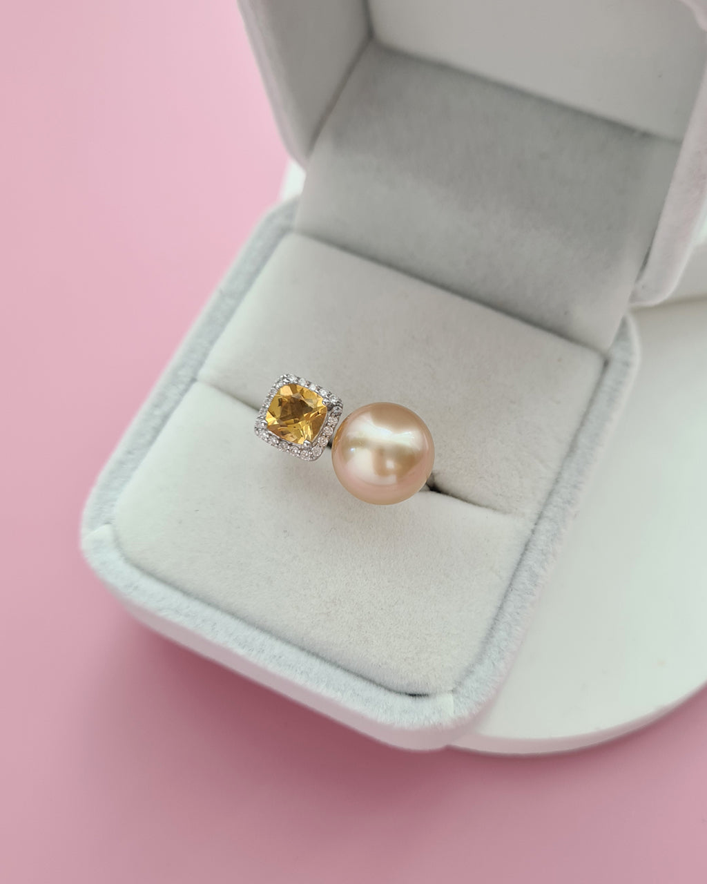 Gold South Sea Pearl Ring - Open Ring, Handmade Pearl Jewelry in Singapore