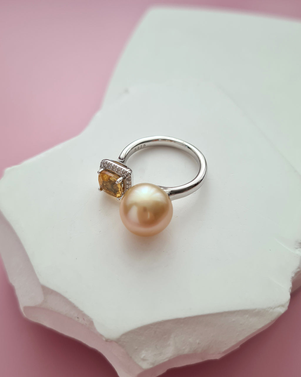 Gold South Sea Pearl Ring - Open Ring, Handmade Pearl Jewelry in Singapore