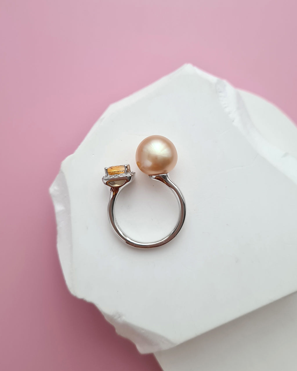 Gold South Sea Pearl Ring - Open Ring, Handmade Pearl Jewelry in Singapore