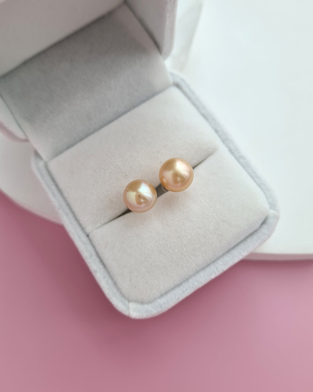 Golden South Sea Pearl 18K Gold Stud Earrings - 8mm to 9mm, Pearl Jewelry in Singapore