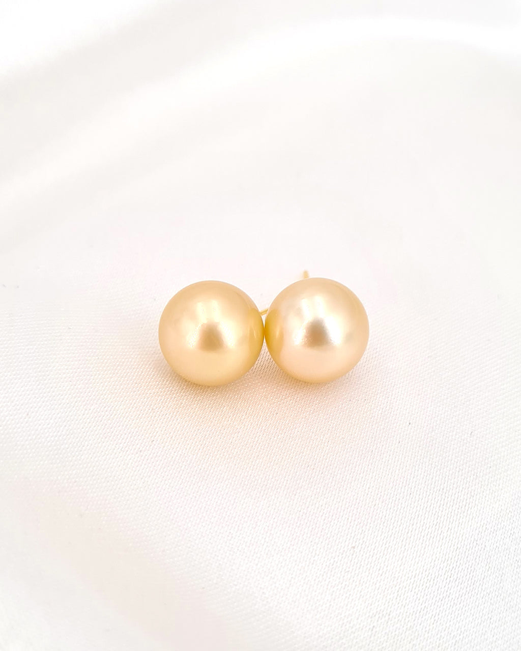 11mm South Sea Pearl 18K Stud Earrings - Champagne Gold, Fine Jewelry