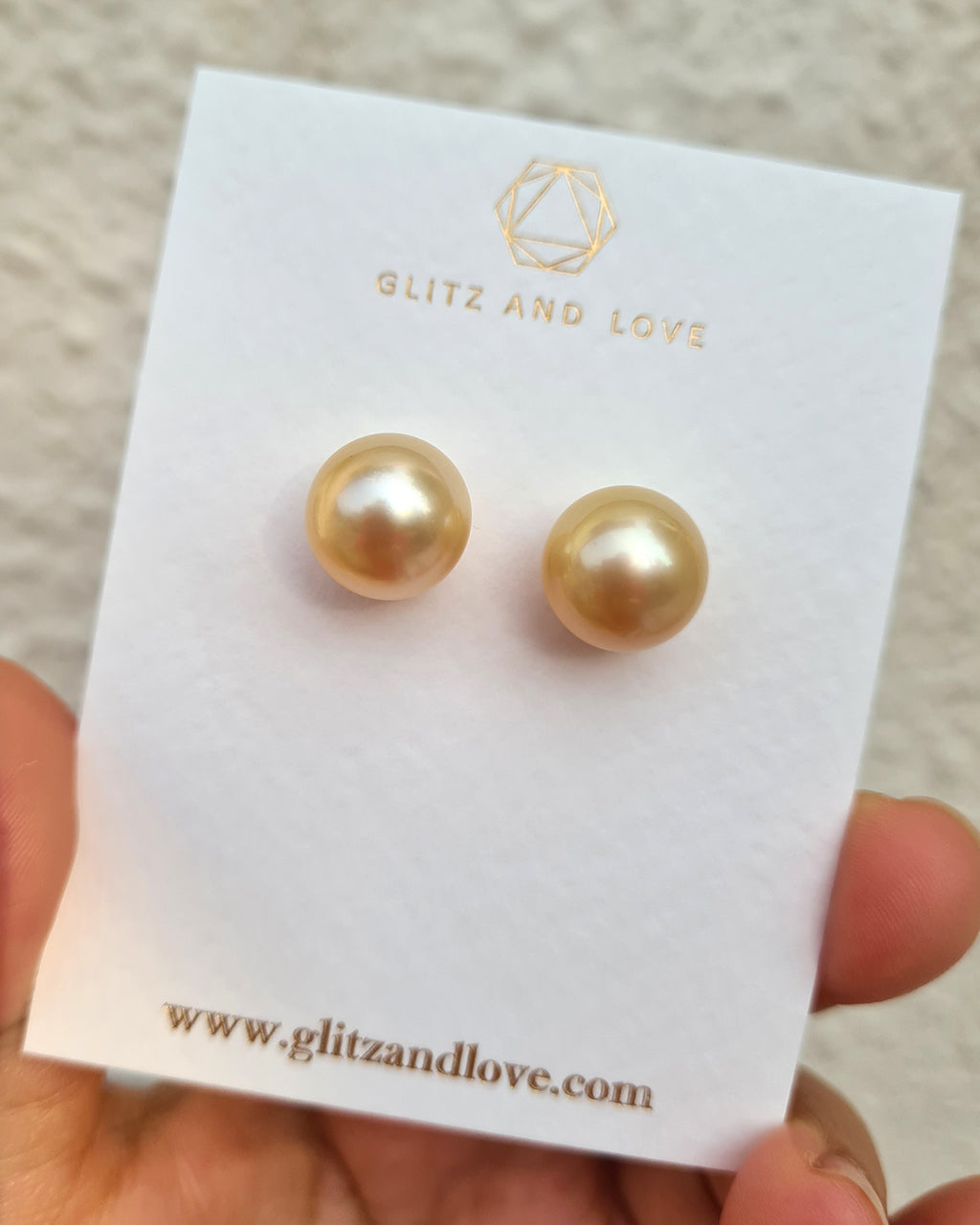 11mm South Sea Pearl 18K Stud Earrings - Champagne Gold, Fine Jewelry