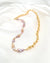 Horseshoe Link Chain Chunky Necklace with Metallic Purple Teardrop Baroque Pearls