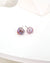 Purple Keshi Pearl Earrings - Freshwater Keshi Stud Earrings Sterling Silver 