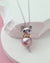 Cute Kitten Cat Pink Edison Pearl Pendant Necklace - Sterling Silver Jewelry Gifts for Cat lovers Girls Singapore