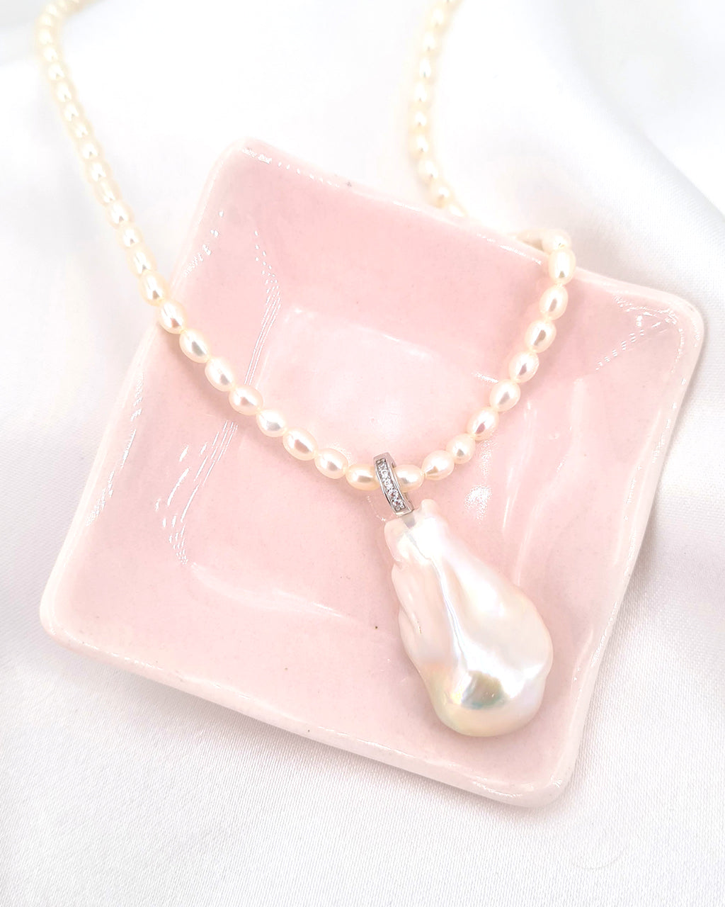 Large White Baroque Pearl Necklace - Detachable Clasp | Classy Versatile Pearl Jewelry | Singapore