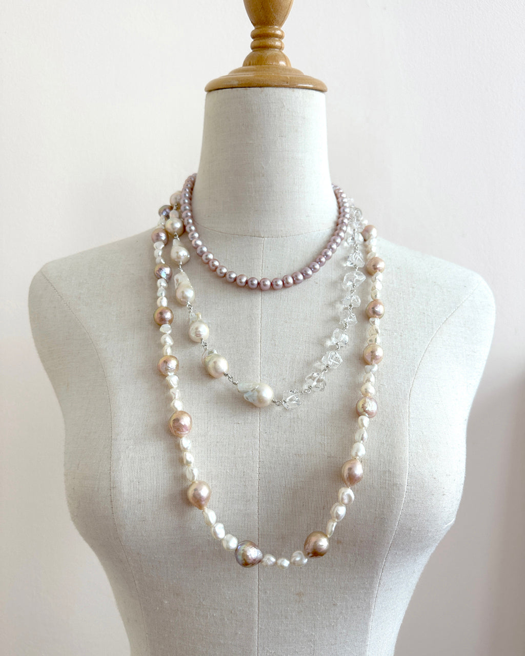 Chunky Baroque Pearl and Crystal Necklace Contemporary Statement Glitz And Love