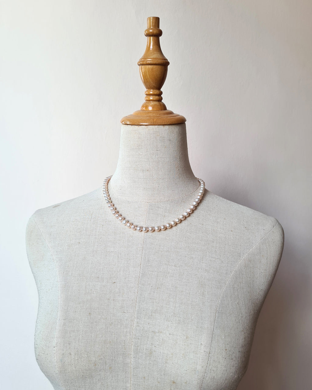 Metallic Pinkish Gold Pearl Strand Necklace Pearl Jewelry in Singapore