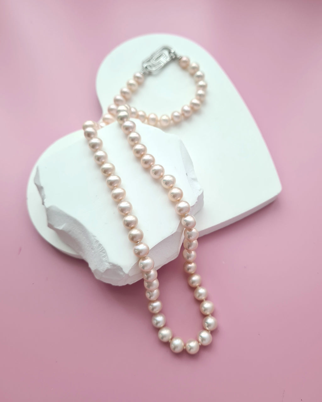 Metallic Pinkish Gold Pearl Strand Necklace Pearl Jewelry in Singapore