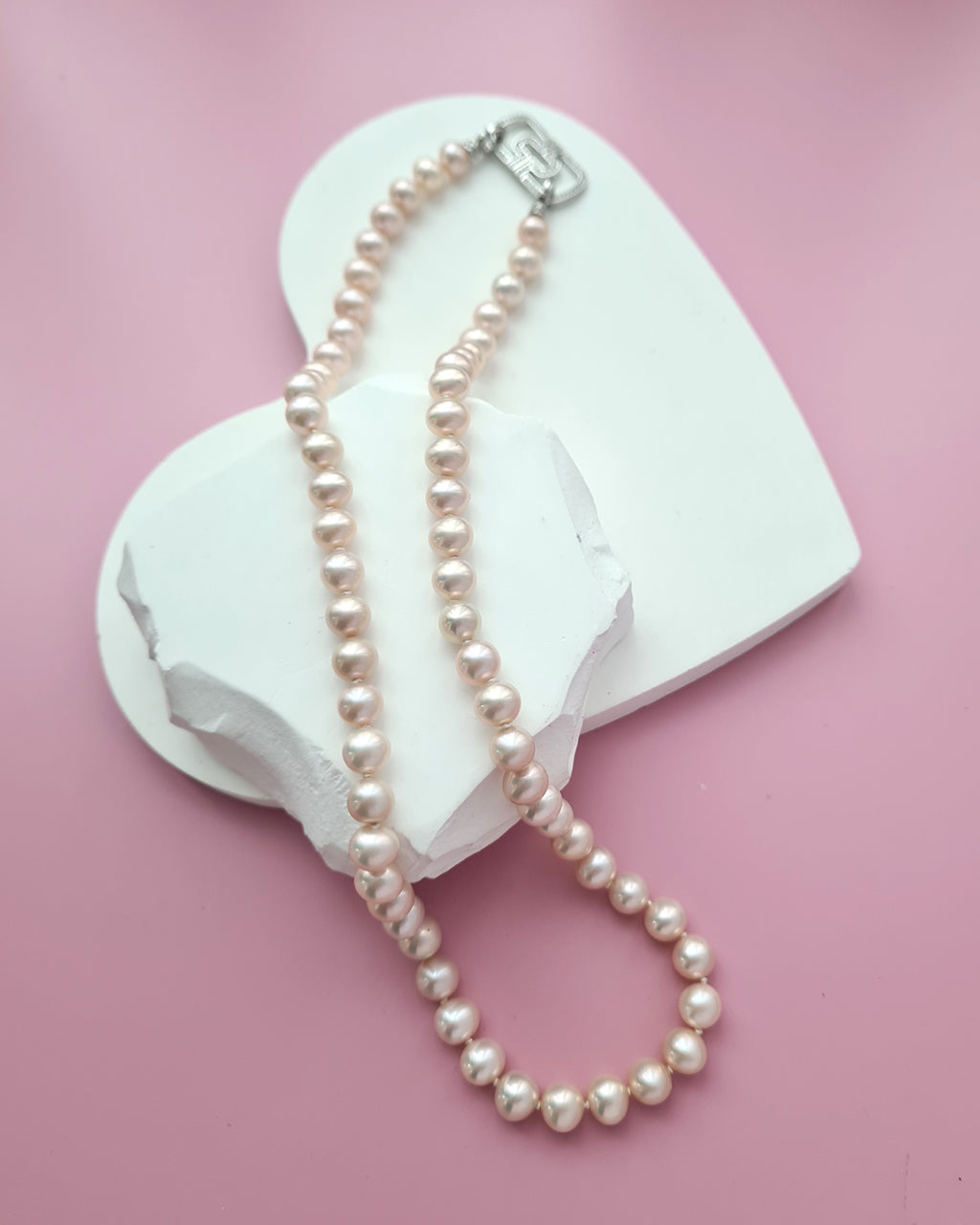 Metallic Pinkish Gold Pearl Strand Necklace Pearl Jewelry in Singapore