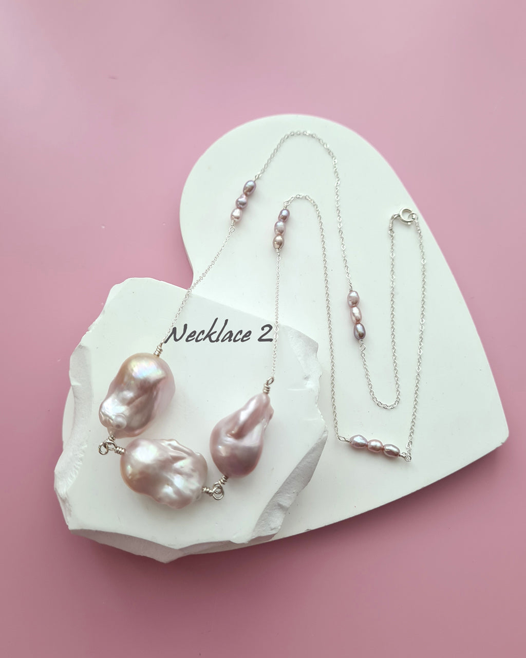 Light Pastel Baroque Pearl Silver Necklace - Simple Purple Pearl Sterling Silver Jewelry in Singapore
