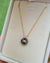 Peacock Green Tahitian Pearl Pendant Necklace - 18k Gold Pearl Pendant