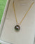 Peacock Green Tahitian Pearl Pendant Necklace - 18k Gold Pearl Pendant
