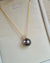 Peacock Green Tahitian Pearl Pendant Necklace - 18k Gold Pearl Pendant