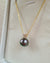 Peacock Green Tahitian Pearl Pendant Necklace - 18k Gold Pearl Pendant