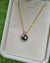 Peacock Green Tahitian Pearl Pendant Necklace - 18k Gold Pearl Pendant